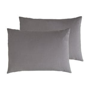 Habitat Cotton Rich 180TC Standard Pillowcase Pair-Charcoal