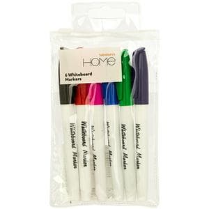 Sainsbury's Home Slim Whiteboard Markers 6pk
