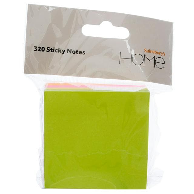 Sainsbury's Home Coloured Sticky Notes 320pk - gallery image 1