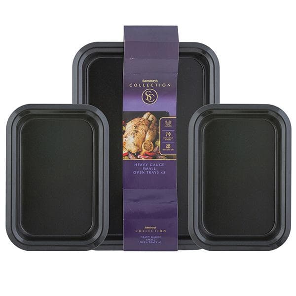 Habitat 3pc Small Oven Tray Set Black - gallery image 1