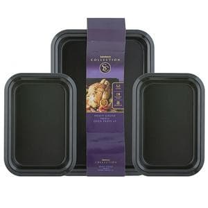 Habitat 3pc Small Oven Tray Set Black