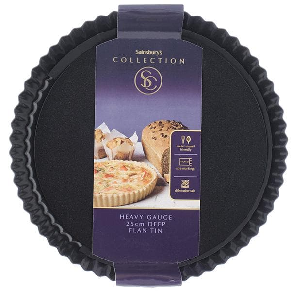 Sainsbury's Home 25cm Deep Round Black Flan Tin - gallery image 1