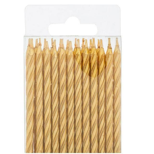 Sainsbury's Home Twist Candles Gold 24pk - gallery image 1
