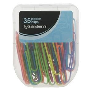 Sainsbury's Home Paper Clips Assorted Colours Large 50mm 35pk