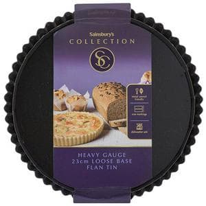 Sainsbury's Home 23cm Round Loose Base Black Flan Tin