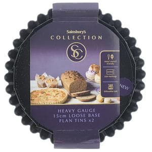 Habitat Black Round Loose Base Flan Tins 15cm x2