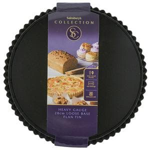 Habitat 28cm Round Loose Base Flan Tin Black