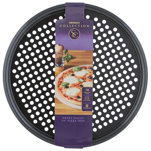 Sainsbury's Home 14 Inch Pizza Tray - Black - gallery image 1