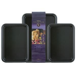 Sainsbury's Home 3pc Collection Medium Oven Tray Set - Black