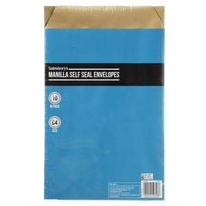 Sainsbury's Home Pack of 10 C4 Manila Self Seal Envelopes