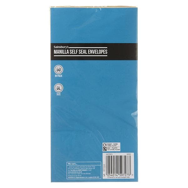 Sainsbury's Home DL Manila Self Seal Envelopes 50pk - gallery image 1