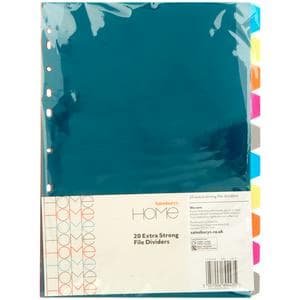 Sainsbury's Home Extra Strong File Dividers 20pk