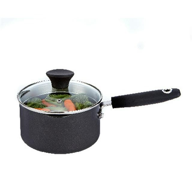 Habitat 16cm Aluminium Saucepan With Lid - Black - gallery image 5