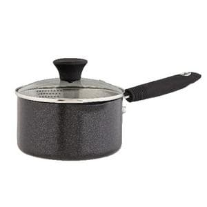 Habitat 16cm Aluminium Saucepan With Lid - Black