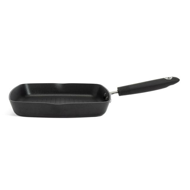 Habitat 24cm Non Stick Aluminium Griddle Pan - Black - gallery image 1