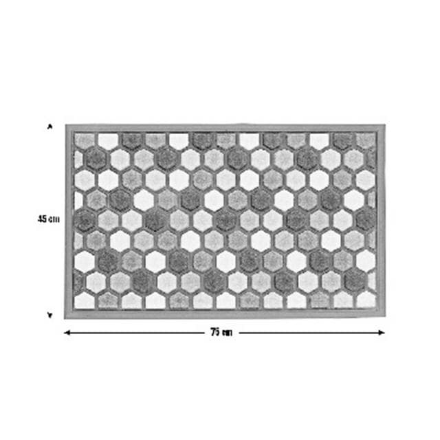 Sainsbury's Home Scrape & Sorb Grey Short Pile Doormat - 75x45cm - gallery image 4