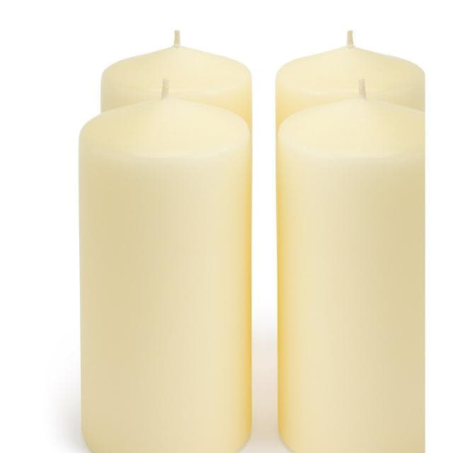 Habitat Large Pillar Candle Set - Ivory - Pack of 4 - gallery image 1