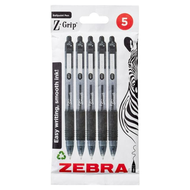 Zebra Smooth Ink Black 5pk - gallery image 1