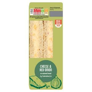 Sainsbury's Cheese & Red Onion on Oatmeal Bread