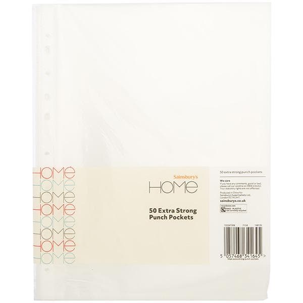 Sainsbury's Home Extra Strong Punch Pockets 50pk - gallery image 1