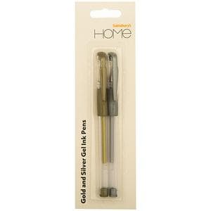 Sainsbury's Home Gold And Silver Ink Pens 2pk