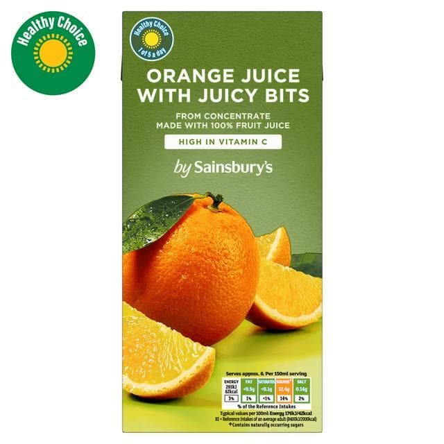 Sainsbury's Pure Orange Juice With Bits 1L - gallery image 1