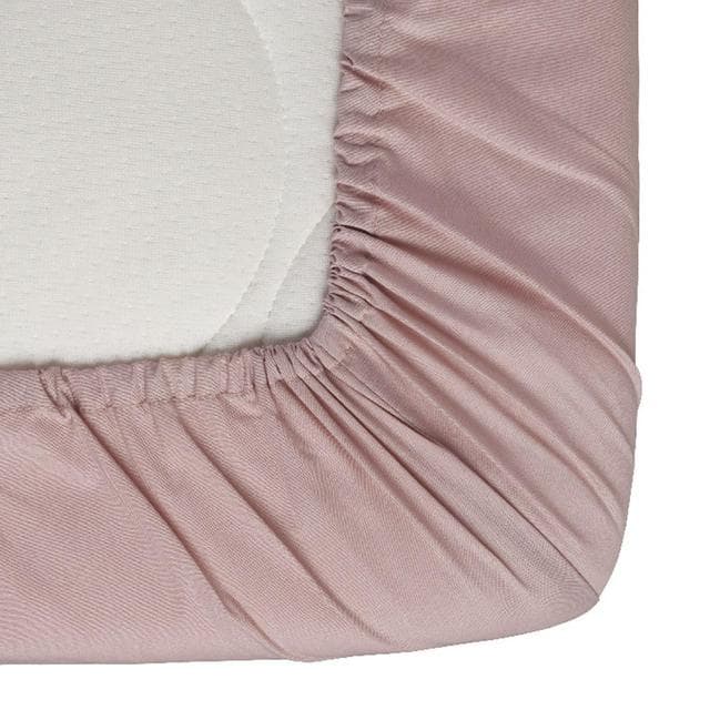 Habitat Cotton Rich 180TC Plain Fitted Sheet - Blush - gallery image 2
