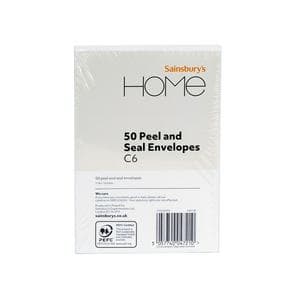 Sainsbury's Home Envelopes Peel & Seal C6 50pk