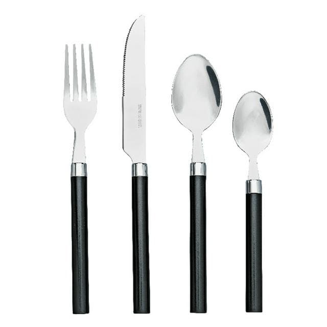Sainsbury's Home 16pc Coloured Handle Cutlery Set - Black - gallery image 1