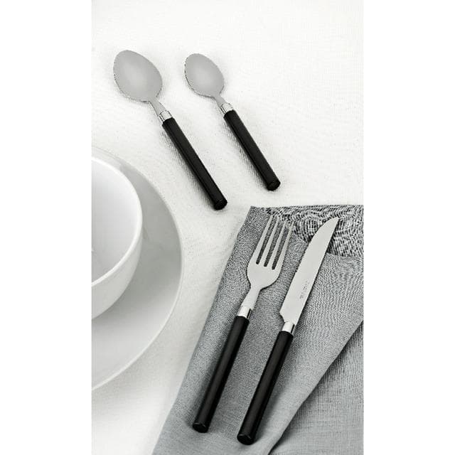 Sainsbury's Home 16pc Coloured Handle Cutlery Set - Black - gallery image 3