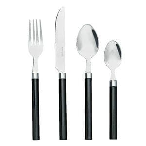 Sainsbury's Home 16pc Coloured Handle Cutlery Set - Black