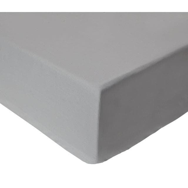 Habitat Cotton Rich 180TC Plain Fitted Sheet - Dove Grey - gallery image 1