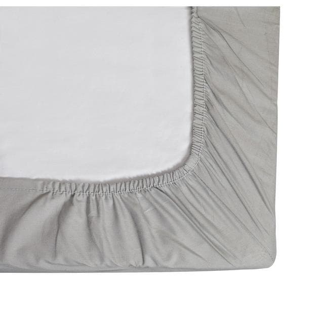 Habitat Cotton Rich 180TC Plain Fitted Sheet - Dove Grey - gallery image 2