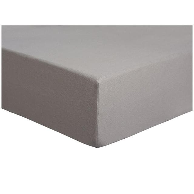 Habitat Soft and Cosy Brushed Cotton Fitted Sheet - Dove Grey - gallery image 1