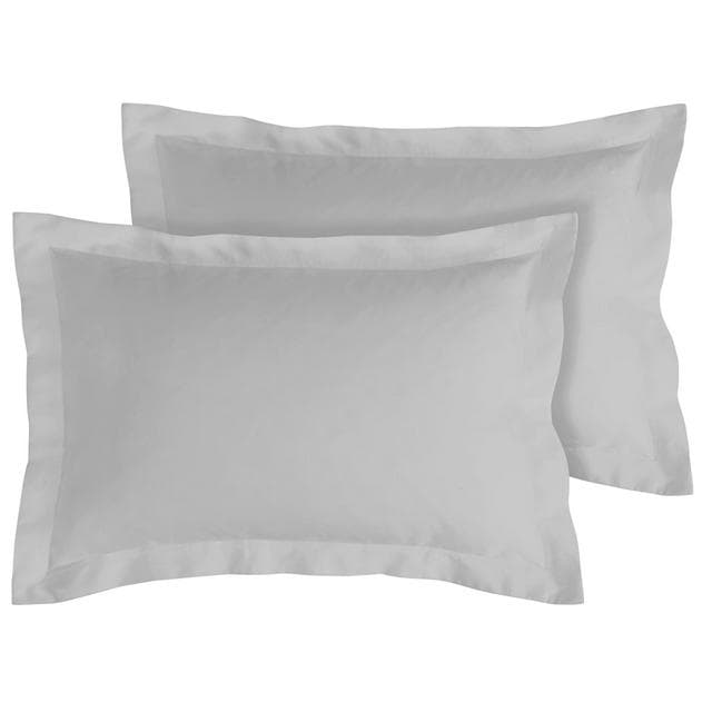 Sainsbury's Home Cotton Rich Oxford Pillowcase Pair Dove Grey - gallery image 1