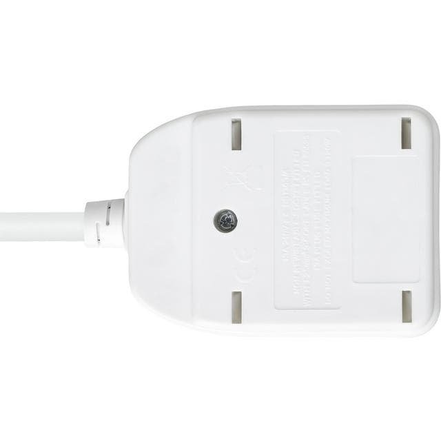 Masterplug Basic 1 Single Socket Power Extension Lead 5m Cable - White - gallery image 4