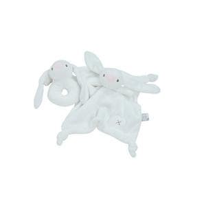 Chad Valley Baby White Comforter & Rattle