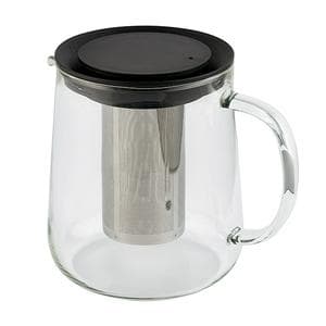 Habitat Glass Teapot With Infuser & Black Lid 1000ml