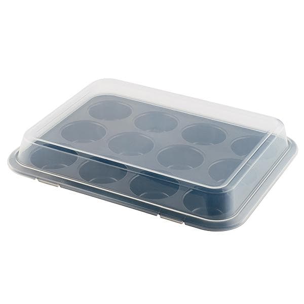 Habitat 12 Cup Muffin Tray With Plastic Cover - gallery image 1