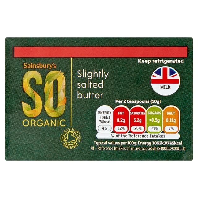 Sainsbury's British Butter Slightly Salted, SO Organic 250g - gallery image 1