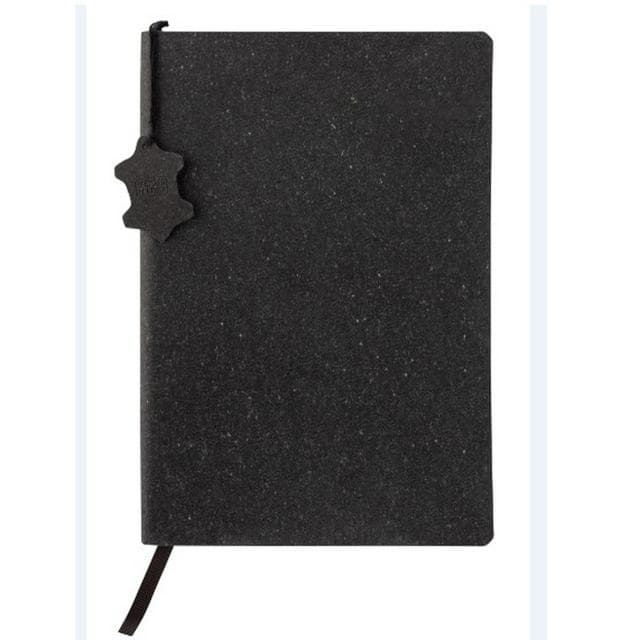 Recycled Leather Large Black Notebook - gallery image 1