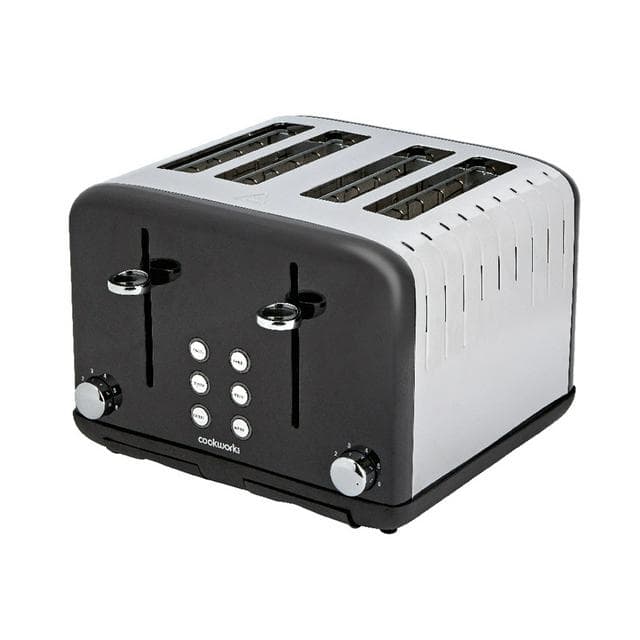 Cookworks Metal Pyramid 4 Slice Toaster Black - gallery image 1