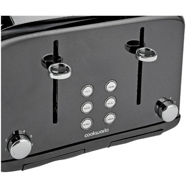 Cookworks Metal Pyramid 4 Slice Toaster Black - gallery image 3