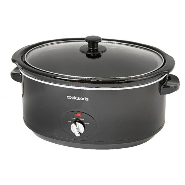 Cookworks Slow Cooker Black 6.5L - gallery image 1