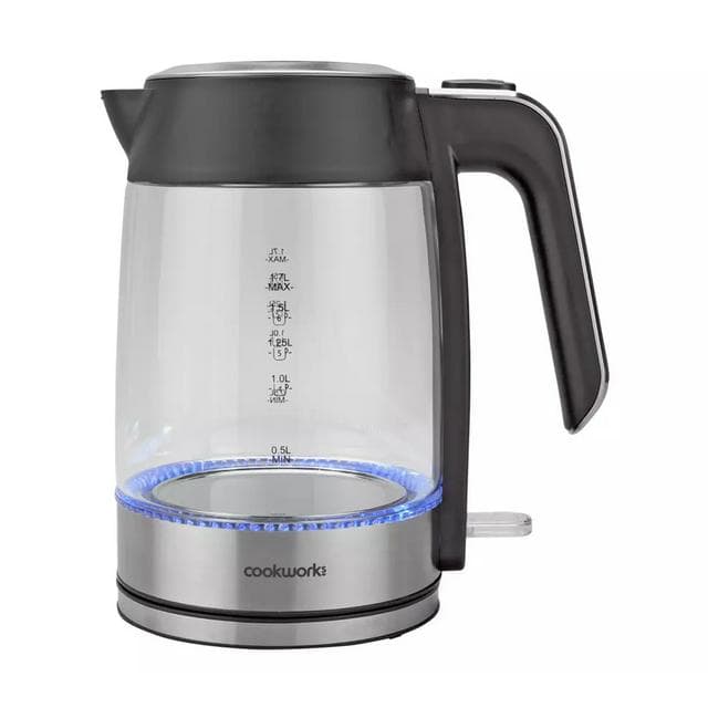 Cookworks Illuminating Kettle - Glass and Stainless Steel - gallery image 1