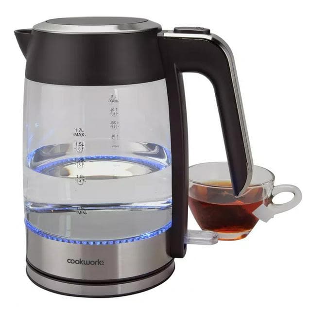 Cookworks Illuminating Kettle - Glass and Stainless Steel - gallery image 2
