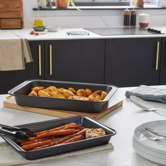 Habitat 2 Piece Non stick Carbon Steel Roaster Set - gallery image 2