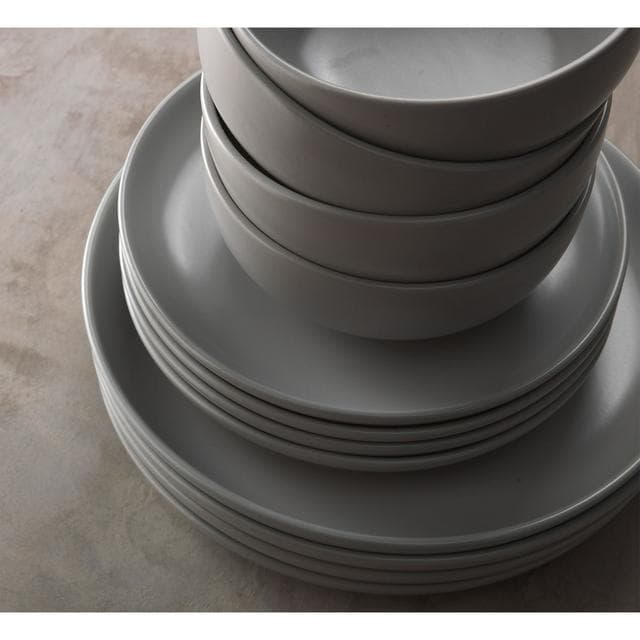 Habitat 12pc Matte Grey Dinner Set - gallery image 3