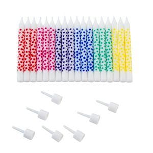 Sainsbury's Home Pattern Rainbow Candles 24pk