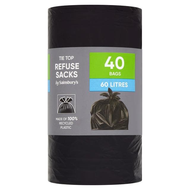 Sainsbury's Tie Top Refuse Sacks x40 - gallery image 1